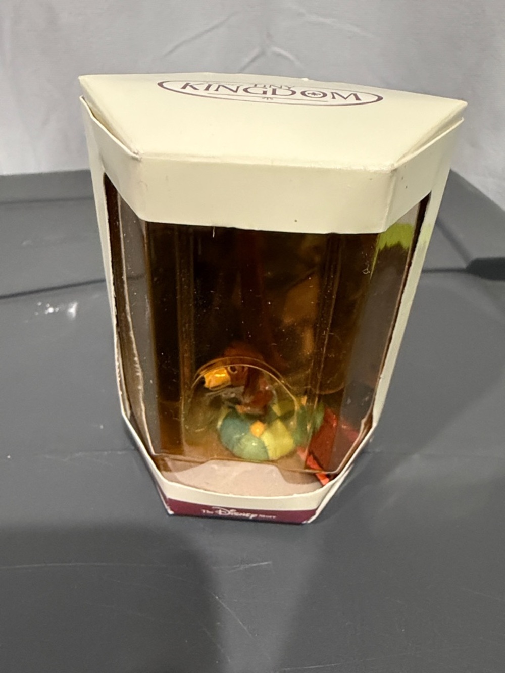 Vintage Disney Kids Green Yellow Orange Slinky DachshundFigurine in Display Case